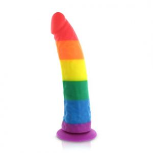 Mavričen silikonski dildo Pride